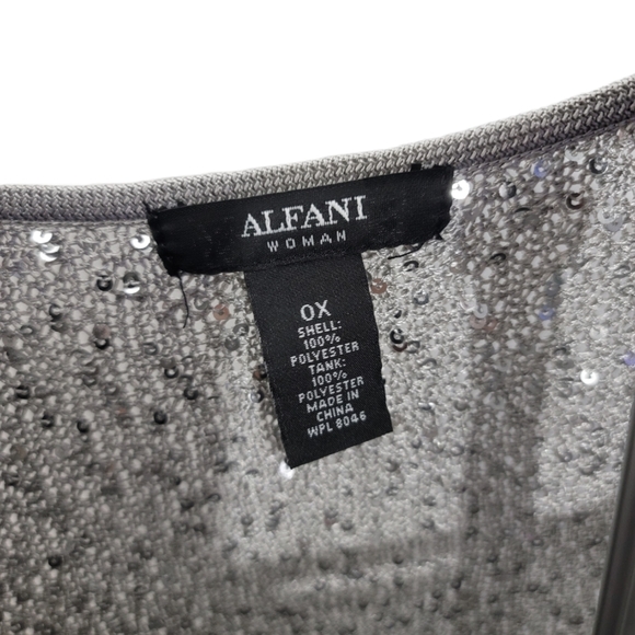 Alfani Silver Metallic Sequined Pullover Sweater - Picture 6 of 7